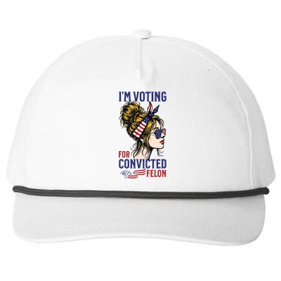 Im Voting For A Convicted Felon In 2024 Women Messy Bun Snapback Five-Panel Rope Hat