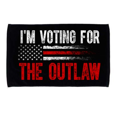 IM Voting For The Outlaw Wanted For President Trump 2024 Microfiber Hand Towel