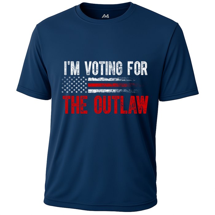 IM Voting For The Outlaw Wanted For President Trump 2024 Cooling Performance Crew T-Shirt