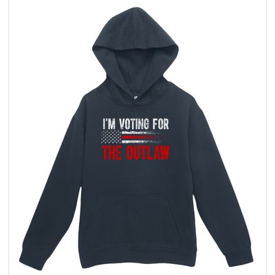 IM Voting For The Outlaw Wanted For President Trump 2024 Urban Pullover Hoodie