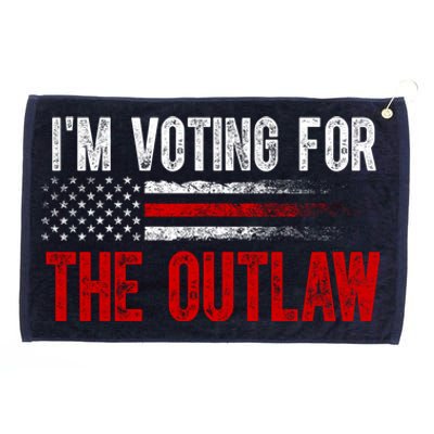 IM Voting For The Outlaw Wanted For President Trump 2024 Grommeted Golf Towel