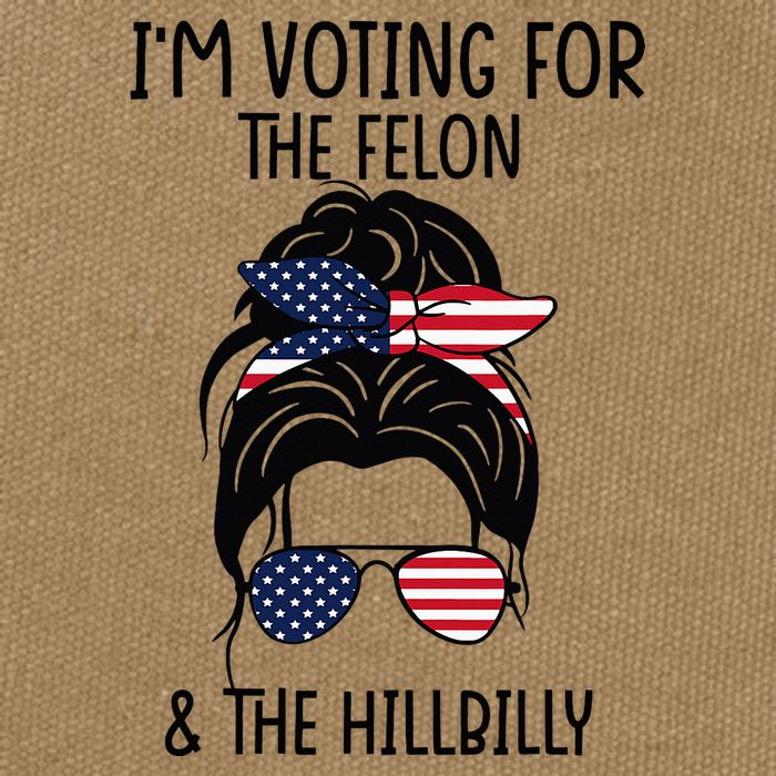 Im Voting For The Felon & The Hillbilly 2024 Pro Trump Cotton Canvas Backpack