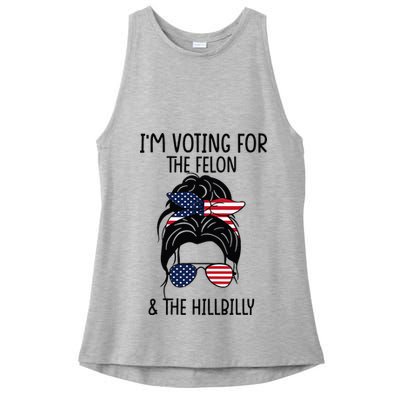 Im Voting For The Felon & The Hillbilly 2024 Pro Trump Ladies PosiCharge Tri-Blend Wicking Tank