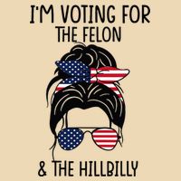 Im Voting For The Felon & The Hillbilly 2024 Pro Trump Drawstring Bag