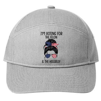 Im Voting For The Felon & The Hillbilly 2024 Pro Trump 7-Panel Snapback Hat