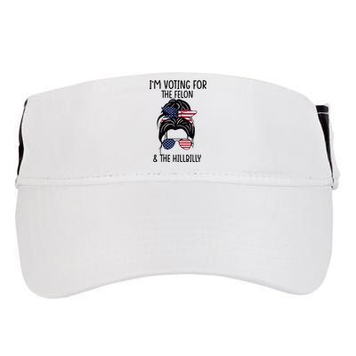 Im Voting For The Felon & The Hillbilly 2024 Pro Trump Adult Drive Performance Visor