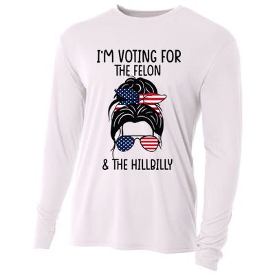 Im Voting For The Felon & The Hillbilly 2024 Pro Trump Cooling Performance Long Sleeve Crew