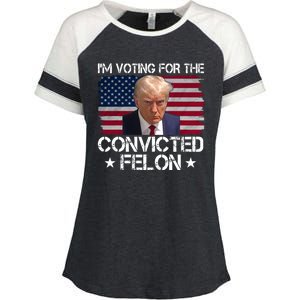 Im Voting For A Convicted Felon Enza Ladies Jersey Colorblock Tee