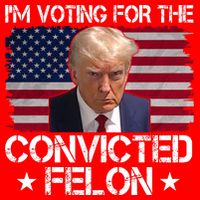 Im Voting For A Convicted Felon Button