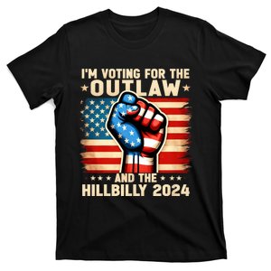 IM Voting For The Outlaw And The Hillbilly 2024 Us Flag T-Shirt