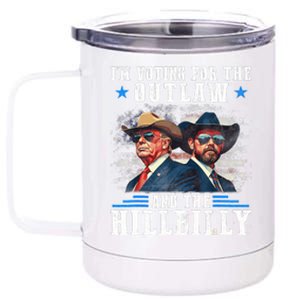 IM Voting For The Outlaw And The Hillbilly Trump Vance 2024 12 oz Stainless Steel Tumbler Cup