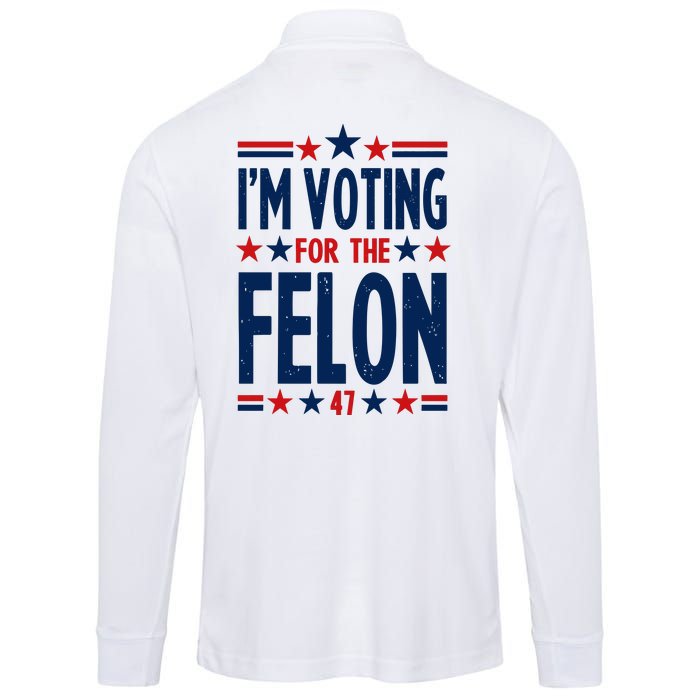 Im Voting For The Felon Trump 2024 Election (Front And Back) Performance Long Sleeve Polo