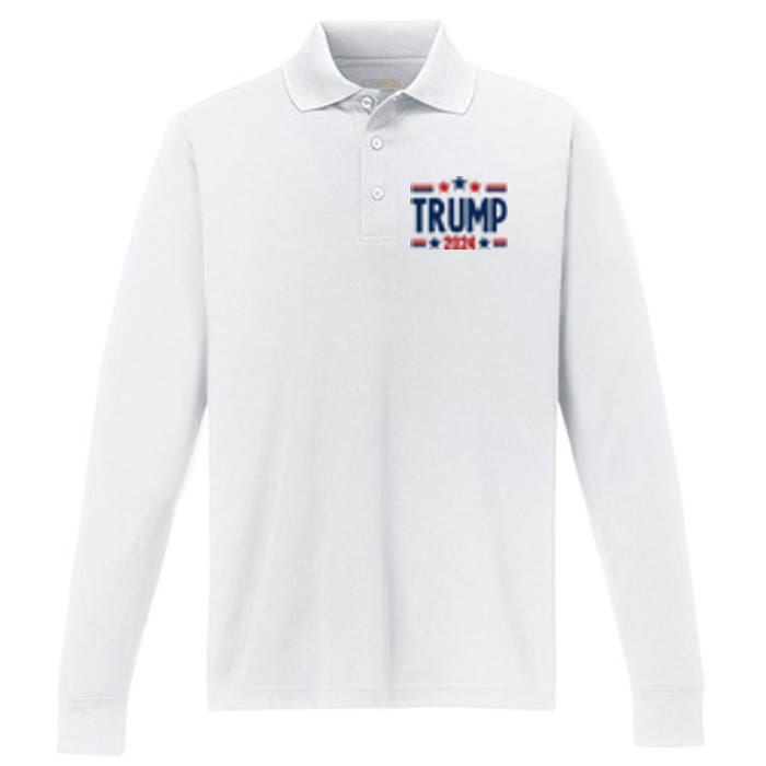 Im Voting For The Felon Trump 2024 Election (Front And Back) Performance Long Sleeve Polo