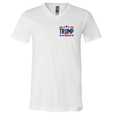 Im Voting For The Felon Trump 2024 Election (Front And Back) V-Neck T-Shirt