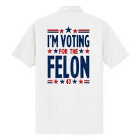 Im Voting For The Felon Trump 2024 Election (Front And Back) Dry Zone Grid Polo