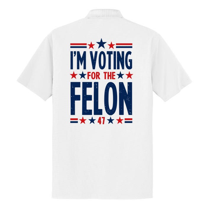 Im Voting For The Felon Trump 2024 Election (Front And Back) Dry Zone Grid Polo