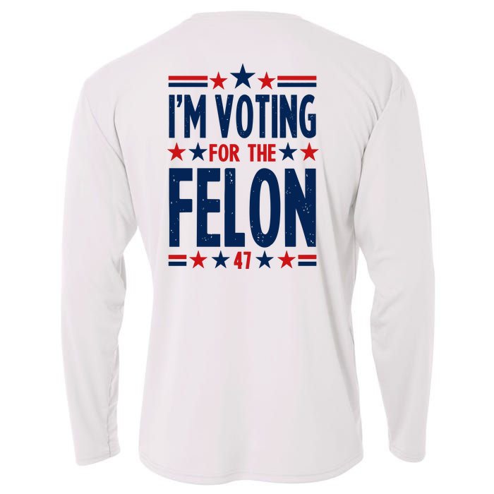 Im Voting For The Felon Trump 2024 Election (Front And Back) Cooling Performance Long Sleeve Crew