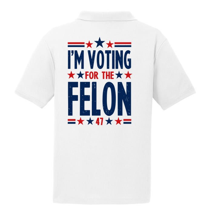 Im Voting For The Felon Trump 2024 Election (Front And Back) PosiCharge RacerMesh Polo