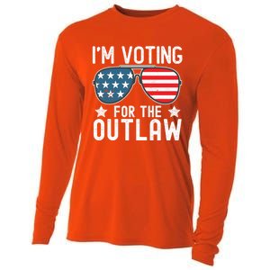 IM Voting For The Outlaw Funny Gift Fourth Of July Trump 2024 Great Gift Cooling Performance Long Sleeve Crew