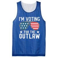 IM Voting For The Outlaw Funny Gift Fourth Of July Trump 2024 Great Gift Mesh Reversible Basketball Jersey Tank