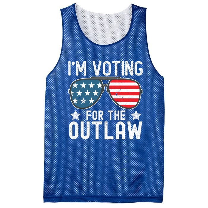 IM Voting For The Outlaw Funny Gift Fourth Of July Trump 2024 Great Gift Mesh Reversible Basketball Jersey Tank