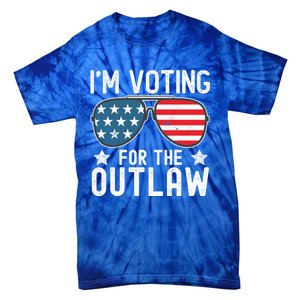 IM Voting For The Outlaw Funny Gift Fourth Of July Trump 2024 Great Gift Tie-Dye T-Shirt