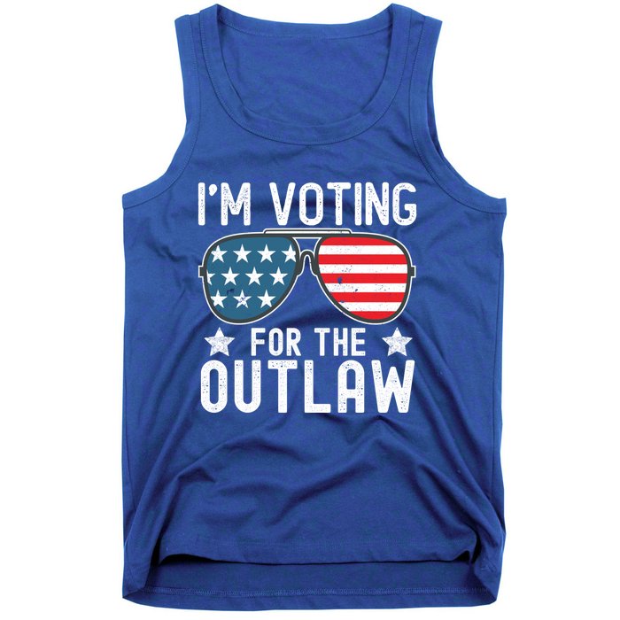 IM Voting For The Outlaw Funny Gift Fourth Of July Trump 2024 Great Gift Tank Top