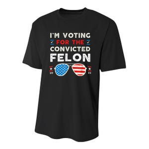 Im Voting For The Convicted Felon Funny Vote 2024 Youth Performance Sprint T-Shirt