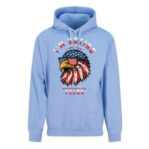 Im Voting For The Convicted Felon Funny Pro Trump 2024 Unisex Surf Hoodie