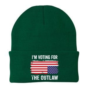 IM Voting For The Outlaw President Trump Knit Cap Winter Beanie