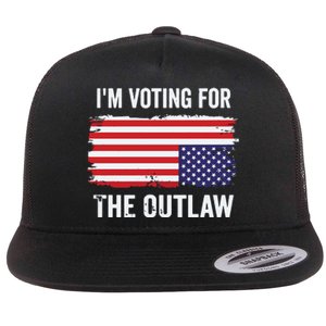 IM Voting For The Outlaw President Trump Flat Bill Trucker Hat