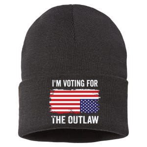 IM Voting For The Outlaw President Trump Sustainable Knit Beanie