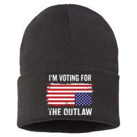 IM Voting For The Outlaw President Trump Sustainable Knit Beanie