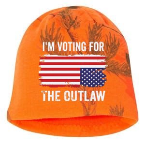 IM Voting For The Outlaw President Trump Kati - Camo Knit Beanie