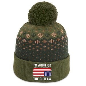 IM Voting For The Outlaw President Trump The Baniff Cuffed Pom Beanie