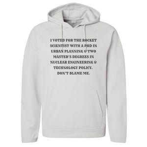 I Voted For The Rocket Scientist Performance Fleece Hoodie