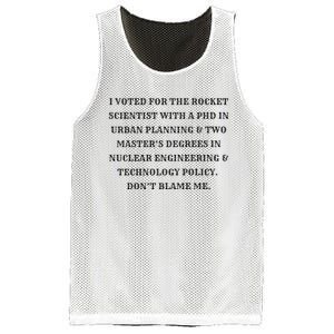 I Voted For The Rocket Scientist Mesh Reversible Basketball Jersey Tank