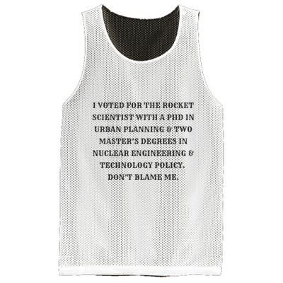 I Voted For The Rocket Scientist Mesh Reversible Basketball Jersey Tank