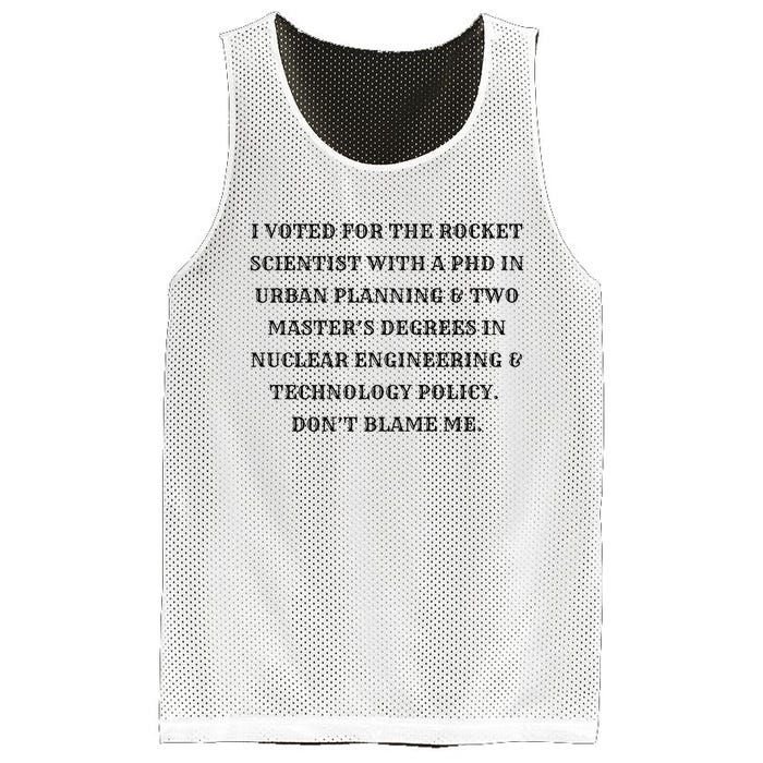 I Voted For The Rocket Scientist Mesh Reversible Basketball Jersey Tank