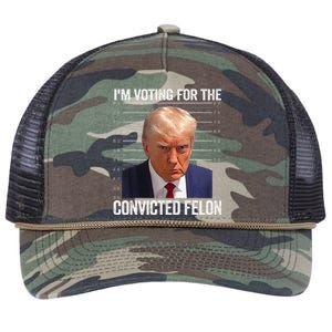 Im Voting For The Convicted Felon Funny Pro 2024 Retro Rope Trucker Hat Cap