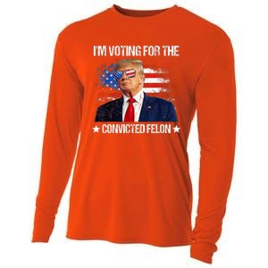 IM Voting For The Convicted Felon Funny Pro 2024 Cooling Performance Long Sleeve Crew