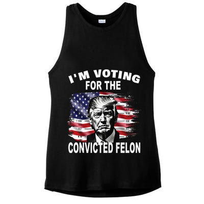 IM Voting For The Convicted Felon 2024 Ladies PosiCharge Tri-Blend Wicking Tank