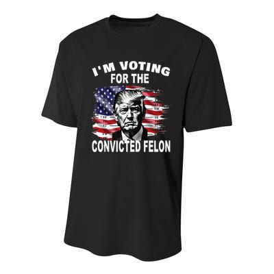 IM Voting For The Convicted Felon 2024 Youth Performance Sprint T-Shirt