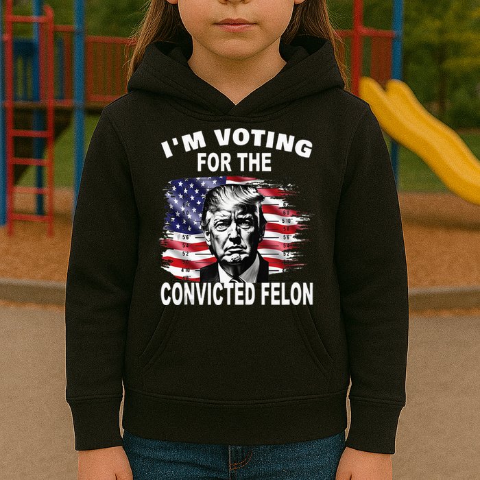 IM Voting For The Convicted Felon 2024 Kids Hoodie