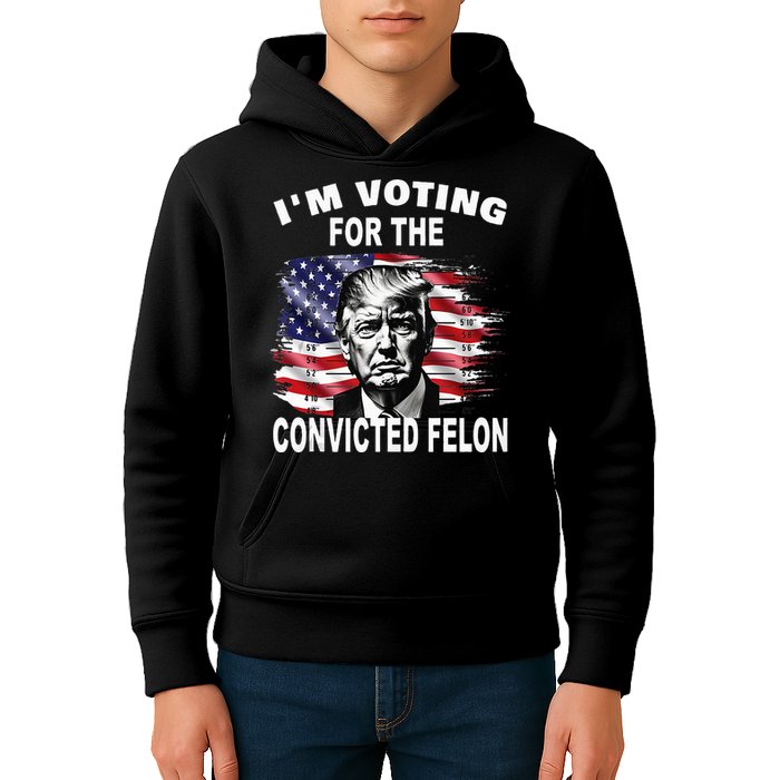 IM Voting For The Convicted Felon 2024 Kids Hoodie