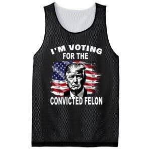 IM Voting For The Convicted Felon 2024 Funny Trump Mesh Reversible Basketball Jersey Tank