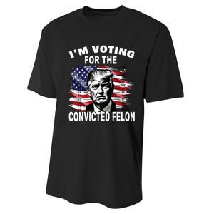 IM Voting For The Convicted Felon 2024 Funny Trump Performance Sprint T-Shirt