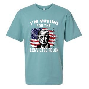 IM Voting For The Convicted Felon 2024 Funny Trump Sueded Cloud Jersey T-Shirt