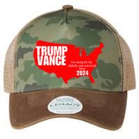 Im Voting For The Hillbilly And Convicted Felon Red Usa Map Legacy Tie Dye Trucker Hat
