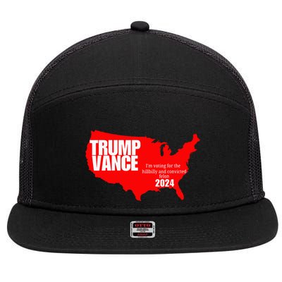Im Voting For The Hillbilly And Convicted Felon Red Usa Map 7 Panel Mesh Trucker Snapback Hat